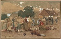 Lajos Deak Ebner (1850 - 1934) Watercolor