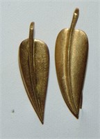 18K Yellow Gold Tiffany Leaf Pins.