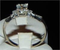 14 Kt White Gold Vintage Engagement Ring.