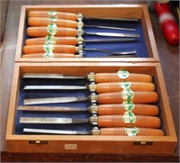 Henry Taylor carving chisel set in box, 12 pcs.,