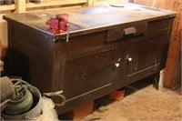 workbench/cabinet with attached vise 27" deep x
