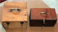 2 small wooden cases - 1 is 13.5" x 13.5" x 9.75";