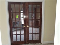 Double wood door