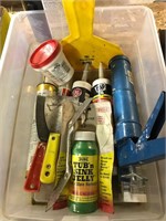 Can of Paint, Caulking, Putty Knives, Misc