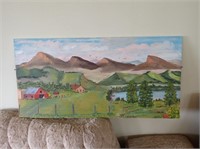 Painting of Farm in the Mountains- HMF