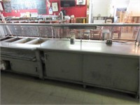 Warming Table With Storage 130 inches long