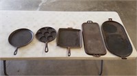 (5) Cast-Iron Fry Pans