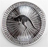 Coin 2018 Australian Kangaroo $1 .999 Silver