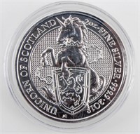 Coin 2018 Unicorn of Scotland  2 Troy Ounce Silver