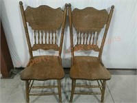 Vintage Oak Carved Chairs