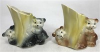 Mid century ceramic bear pair