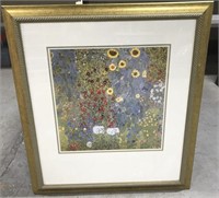 Large framed floral print