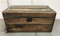Weathered antique wood trunk