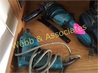 Makita drill, grinder, Bosch polisher