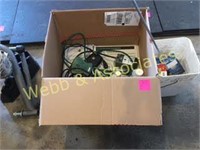 box of assorted electrical items