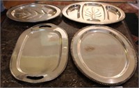 4 Unmatched Silver Plate - 2 Tree in Well, Oval
