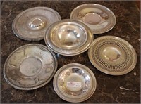 6 Unmatched Serving Plates - 4 Pierced Plates and