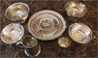 7 Unmatched Silver Plated Trophies - 11" Platter