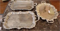 3 Unmatched Silver Plate, Master Platters,