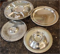 4 Piece Silver Plated - Lazy Susan Vegetable