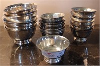 12 Silver Plate Revere Style Berry Bowls, various
