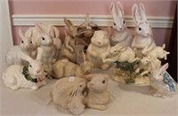 44 Unmatched Easter Items - 12 Bunny Figurines
