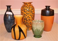 5 Unmatched Decorator Vases - Leopard Print 13" /