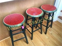 3 watermelon pattern kitchen stools