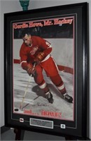 Gordie Howe Signed Hockey Poster Detroit RW