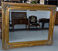 Large Gold Gilt Bevelled Glass Wall Mirror