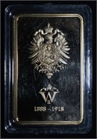 Wiilhelm II Commemorative Gold Plated Bar