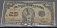 Dominion of Canada 25 cent 1923 Shinplaster
