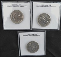 US Silver Walking Liberty Half Dollar 50 c Coins