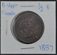 1857 Bank of Upper Canada 1/2 cent