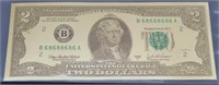 US $2 Dollar Gold Plate Fantasy Note Jefferson