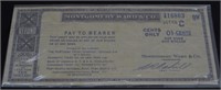 Montgomery  Ward & Co. 01 cent Bill 1948 Refund