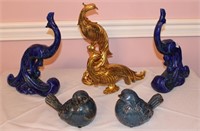 6 Unmatched Decorator Birds - Pair of Porcelain