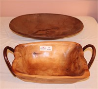 2 Decorator Wood Bowls