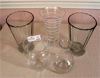 5 Unmatched Vase - Pair of Clear, 10" / Clear &
