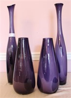 4 Two-Tone Purple Matching Vase - Pair of 26" /
