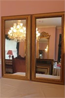 2 Pair of Framed Decorator Mirrors, 32" x 16" /