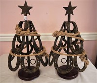 2 Horse Shoe Christmas Trees with Horse Shoe and