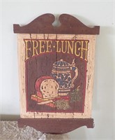 Free Lunch Wood Sign - Rene. Fest