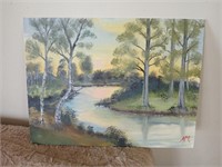 Vintage Painting of River - HMF