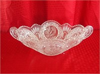 Antique Cut Glass Bowl with Bird Pattern