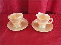Pair of Fire-King Tea Cups & Saucers