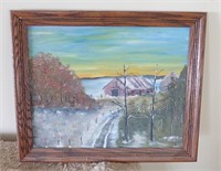 1992 Oil Painting Winter Morning - HKM