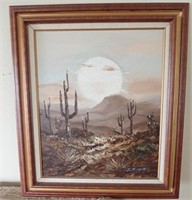 Vintage Painting Desert - Artist J. Davis