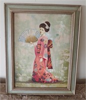 Vintage Painting Asia Lady - Artist M. Como
