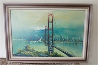 Vintage Painting Bridge -  Artist C. Larn...?